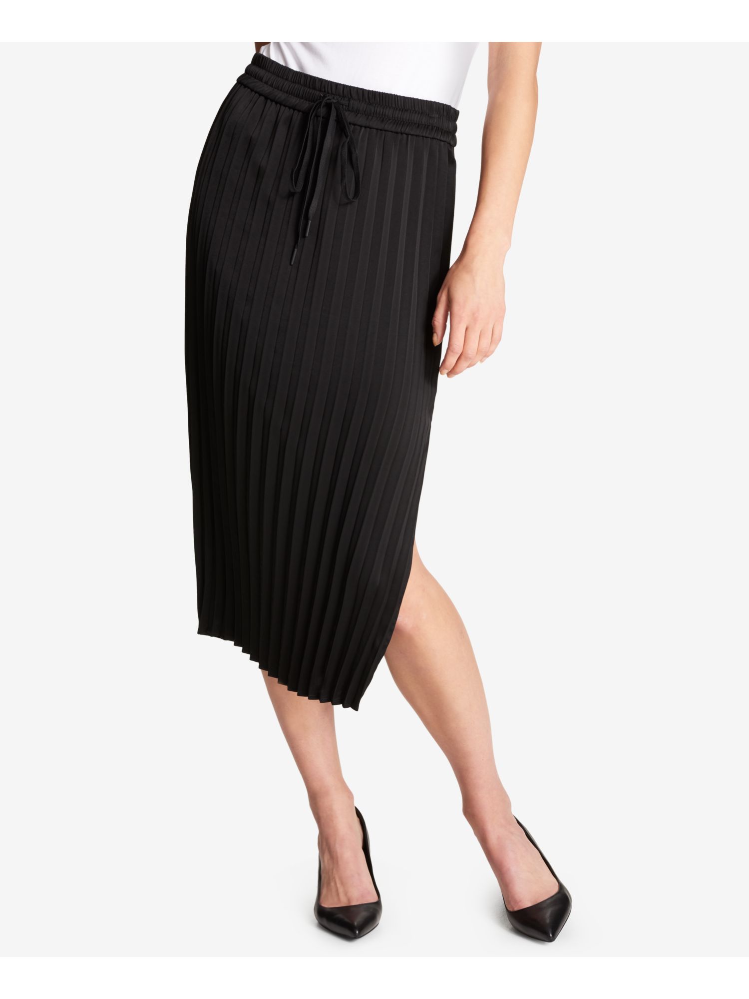 DKNY $149 Womens New 1220 Black Pleated Wear To Work Skirt S B+B